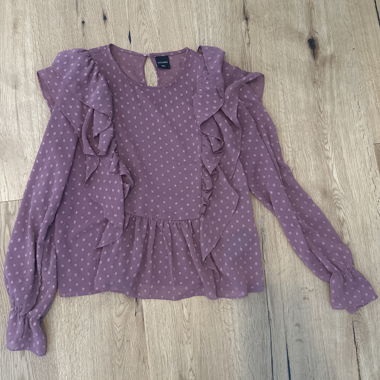 Lilac Blouse with Ruffles