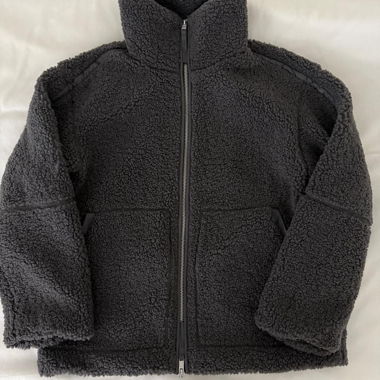 Dark grey teddy fleece jacket