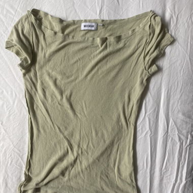 T-shirt a maniche corte verde Weekday
