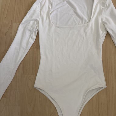 Body bianco a maniche lunghe