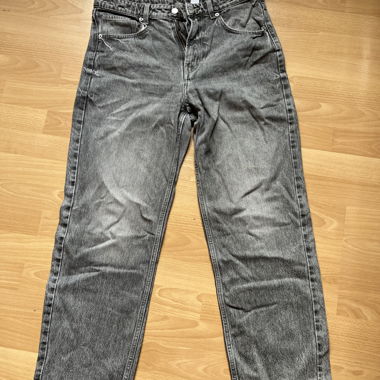 Jeans H&M coupe droite gris