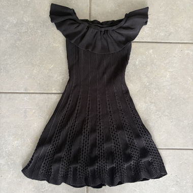 Black off the shoulder mini-dress 