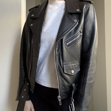 Veste en cuir Zara Woman
