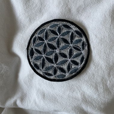 Patch in tessuto rotondo Fiore della vita 