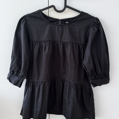 Sinsay schwarzer Blusenshirt - Ärmel bis zum Ellbogen - Grösse XS / 34