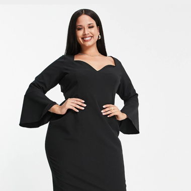 Schwarzes Midikleid / Robe Midi Noire