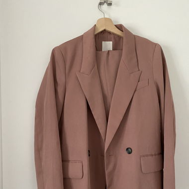 Costume jacket pantalon rose pale 