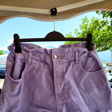 lilac jeans shorts