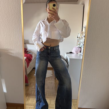 Jean large bleu Pull&Bear 