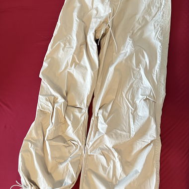 Zara Beige Drawstring Cargo Pants, Size XS
