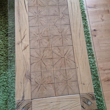Wood Coffee Table with Glass Insert / Sumpfeiche