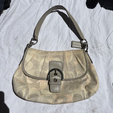 grey authentic coach shoulder bag