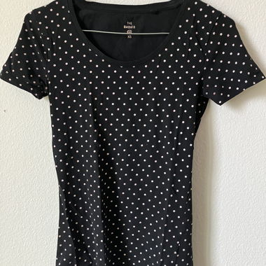 Black Polka Dot T‑Shirt