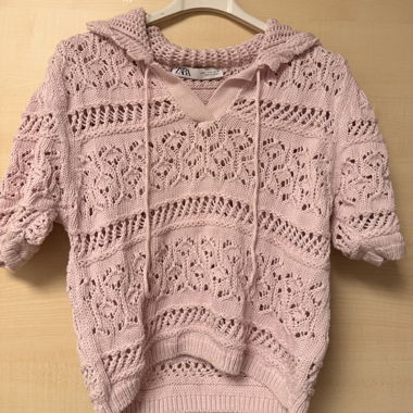 Felpa in maglia rosa Zara