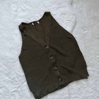 vintage khaki knit cardigan