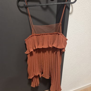 Zara plissiertes Top rostbraun