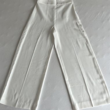 Pantaloni eleganti in tessuto bianco Zara Taglia XS