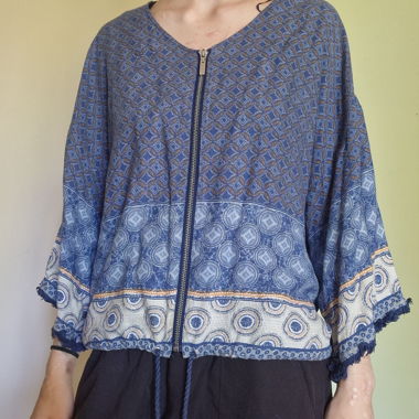 Patterned Zip Blouse
