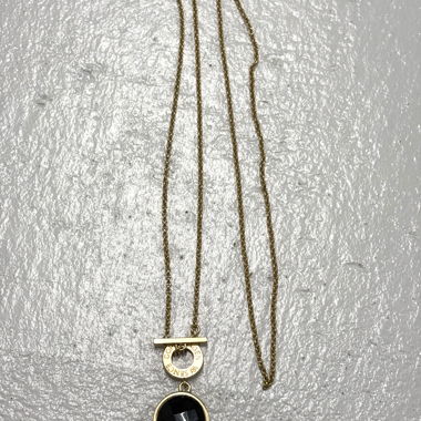 Sence Gold Necklace with Black Pendant