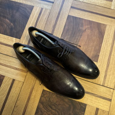 Hugo Boss Men's Brown Leather Lace-up Shoes