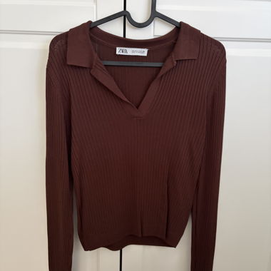 Zara Burgundy Polo-Neck Sweater