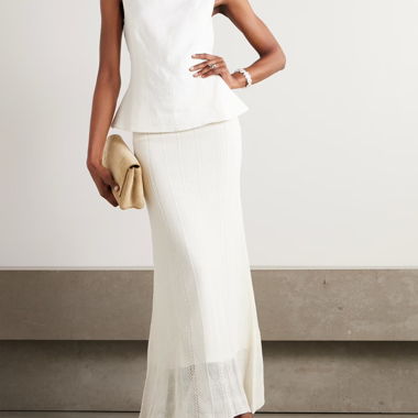 Off-White Faithfull Leinen-Peplum-Top