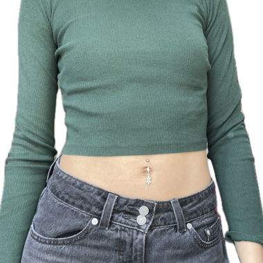 Long-Sleeve Crop Top