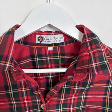 Chemise boutonnée écossaise rouge