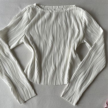 Maglia a maniche lunghe con motivo bianco