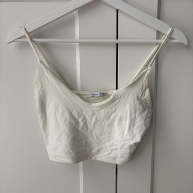 White crop top with spaghetti straps