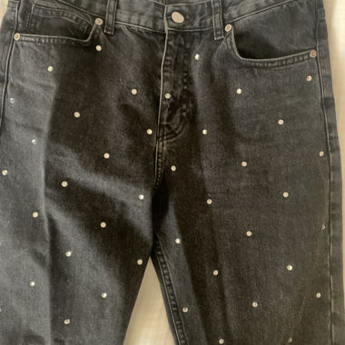 Jeans noirs Mango, avec strass 