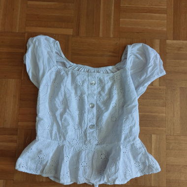 White blouse with puff sleeves