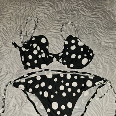 bikini femme Lidea noir à pois blancs, 38C