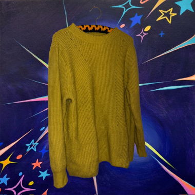 SAMOON SCHNURWOLLE PULLOVER NEONGELB