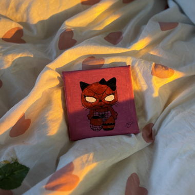 Bild (gemalt) Hello kitty spiderman 
