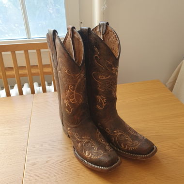 Cowboystiefel mit Libellenstickerei