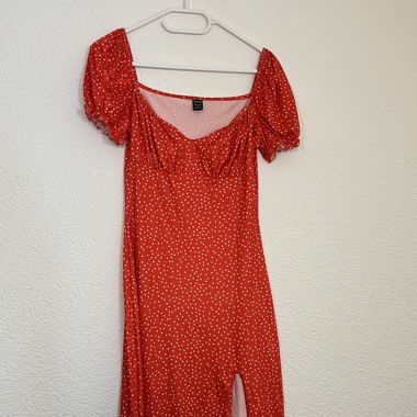 Shein Kleid Rot/Weiss Gepunktet