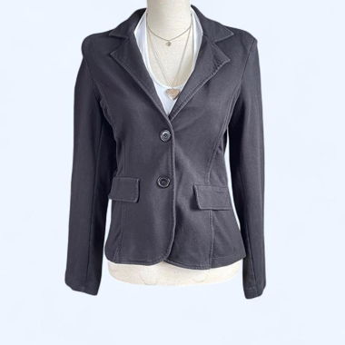Made in Italy black fitted blazer jacket