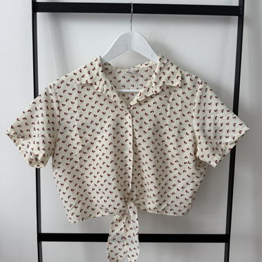 Floral tie-up shirt