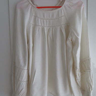 Creme Langarmbluse von Zara Basic, Grösse M