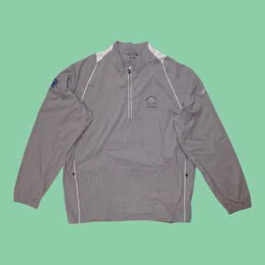 Adidas Grey/White 1/4 Zip Golf Windbreaker Jacket 