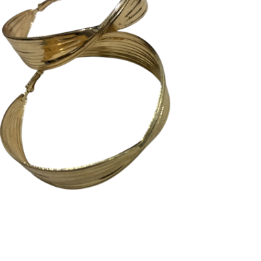 Gold-colored hoop earrings