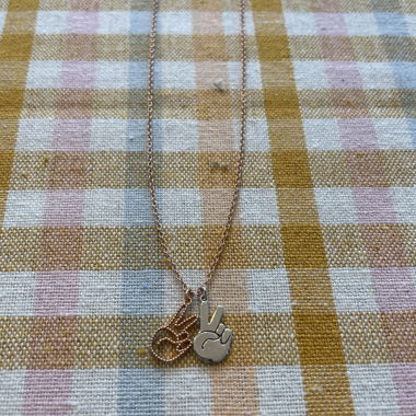 Rose gold necklace with Peace pendant