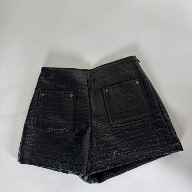 Mini shorts neri testurizzati