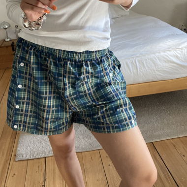 Oversized karierte Shorts
