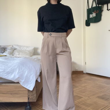 Beige Stoffhose aus Paris