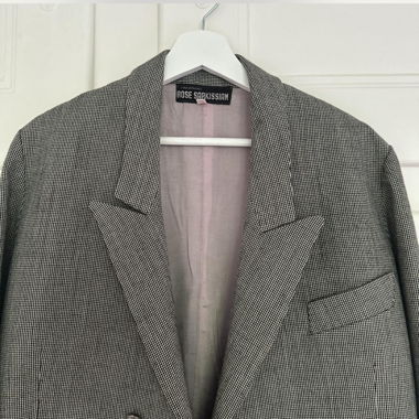 Grey vintage 90s double-breasted blazer jacket