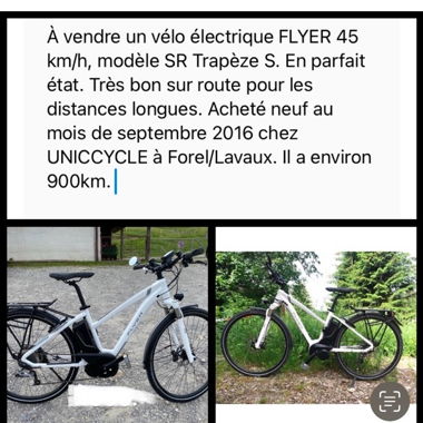 Vélo électrique Flyer 45 km/h