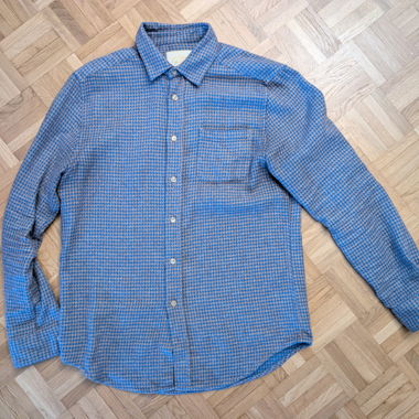 Portuguese Flannel Abstract Pied Poule Shirt, M