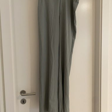 Grey Green Wide Leg Dress Pants